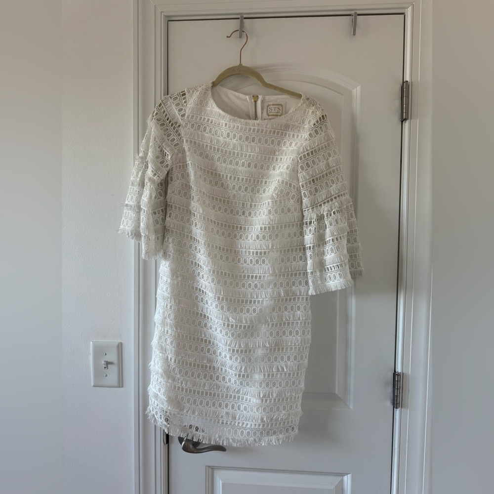 Sail to Sable White Lace Long Sleeve Dress